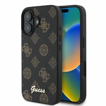 iPhone 16 Guess Peony Script Case - MagSafe Compatible - Black