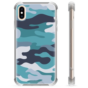 iPhone XS Max Hybrid Case - Blue Camouflage