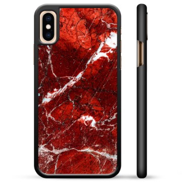 iPhone X / iPhone XS Protective Cover - Red Marble
