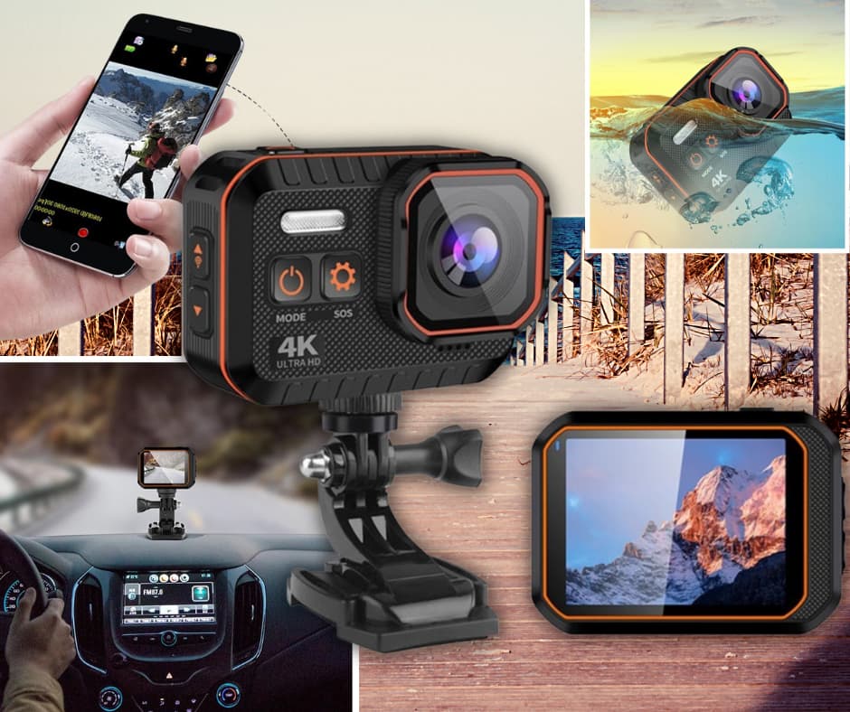 Action camera with Bluetooth remote for convenient control