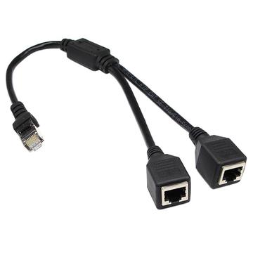 2-in-1 LAN Ethernet Network Splitter - CAT5, CAT6, CAT7, RJ45