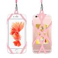 2-in-1 Neck Strap w. Silicone Case for Smartphone - 6.5" - Pink