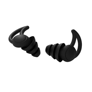 3-Layer Noise Reduction Silicone Earplugs - Black