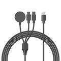 3-in-1 USB-C Charging Cable - 2x Lightning, Apple Watch - Black