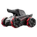 4DRC 4D-Y8 RC Tank Car / 4WD Off-Road Water Bullet Shooter with Dual Control and Two Batteries - Red