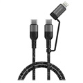 4smarts ComboCord CL USB-C / USB-C and Lightning Cable - 1.5m - Black