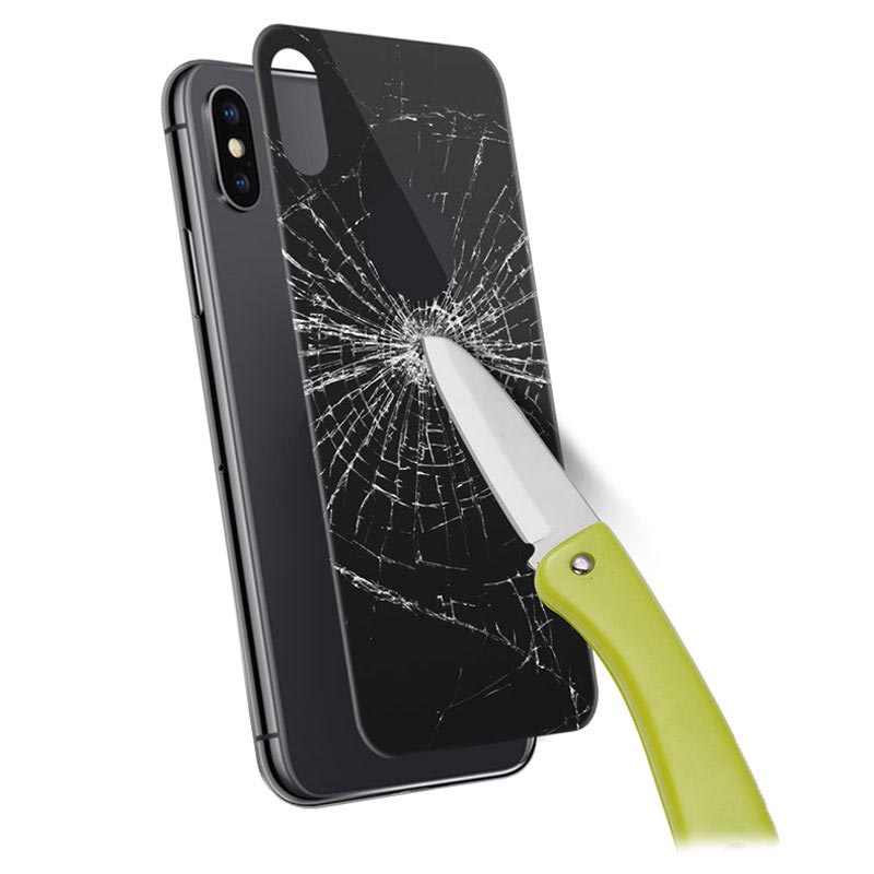 iPhone X 5D Tempered Glass Back Cover Protector Black