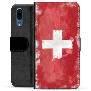 Huawei P20 Premium Flip Case - Swiss Flag