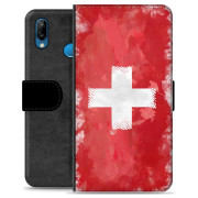 Huawei P20 Lite Premium Flip Case - Swiss Flag
