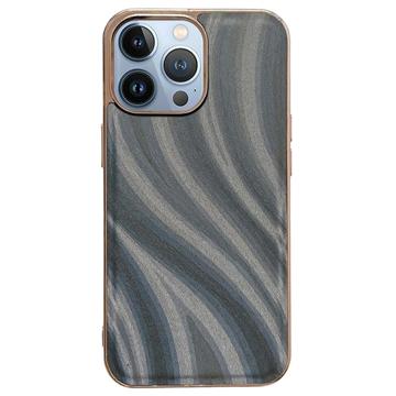 Abstract Series iPhone 14 Coated TPU Case - Black