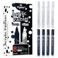 Acrylic Paint Markers - 8 Pcs. - Black / White