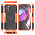 Anti-Slip Motorola Moto G (2022) Hybrid Case with Stand - Orange / Black