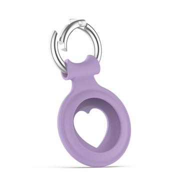 Apple AirTag Heart Design Silicone Case - Light Purple