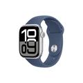 Apple Watch 10 GPS MWWC3QN/A - Aluminum, Denim Sport Band, M/L, 42mm - Silver