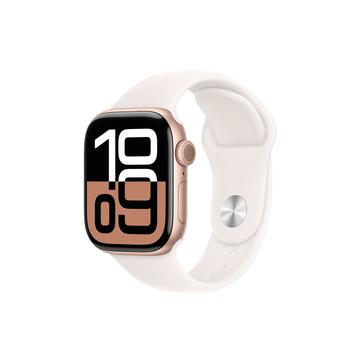 Apple Watch 10 GPS MWWJ3QN/A - Aluminum, Light Blush Sport Band, M/L, 42mm - Rose Gold