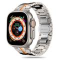 Apple Watch Series Ultra 2/Ultra/9/8/SE (2022)/7/SE/6/5/4/3/2/1 Tech-Protect Stainless Steel Line Strap - 49mm/45mm/44mm/42mm - Titanium / Orange