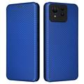 Asus Zenfone 11 Ultra Flip Case - Carbon Fiber - Blue