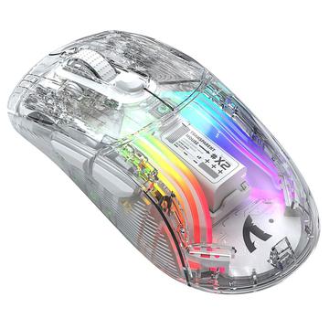 Attack Shark X2 Transparent Wireless Mouse w. RGB - White