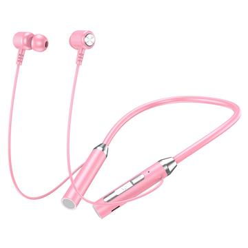 B3 9D Surround Stereo Sports Bluetooth Headphones with Silicone Neckband - Pink