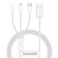 Baseus Superior Series 3-in-1 Fast Charging Cable - 1m, 3.5A - White