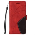 Bi-Color Series Samsung Galaxy A72 5G Wallet Case - Red