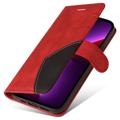 Bi-Color Series iPhone 14 Pro Wallet Case - Red