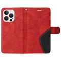 Bi-Color Series iPhone 14 Pro Wallet Case - Red