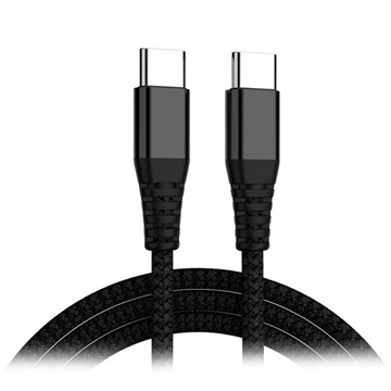 Braided Power Delivery USB Type-C GaN Charging Cable - 1m, 65W - Black