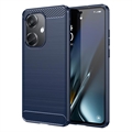 OnePlus Nord CE3 Brushed TPU Case - Carbon Fiber - Blue