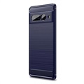 Google Pixel 7 Pro Brushed TPU Case - Carbon Fiber - Blue