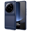 Xiaomi 13 Ultra Brushed TPU Case - Carbon Fiber - Blue