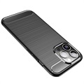 iPhone 14 Pro Brushed TPU Case - Carbon Fiber - Black