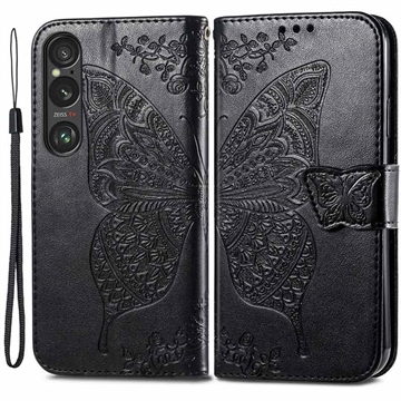 Sony Xperia 1 VI Butterfly Series Wallet Case - Black