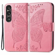 Sony Xperia 1 VI Butterfly Series Wallet Case - Pink