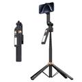 CL10 Smart Gesture-Tracking Tripod / Selfie Stick with LED Light - Black