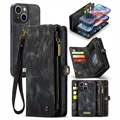 iPhone 15 Caseme 2-in-1 Multifunctional Wallet Case - Black