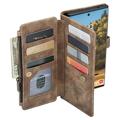 Caseme C30 Multifunctional Samsung Galaxy S22 Ultra 5G Wallet Case - Brown