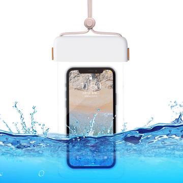 Clear TPU Universal IPX8 Waterproof Case w. Touch Function - 7" - White