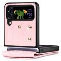 Crocodile Series Samsung Galaxy Z Flip4 5G Wallet Case - Pink