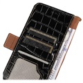 Crocodile Series Samsung Galaxy M33 Wallet Leather Case with RFID - Black