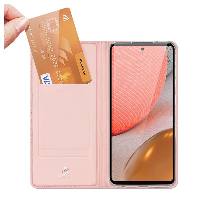 Dux Ducis Skin Pro Samsung Galaxy A72 5G Flip Case with Card Slot - Pink