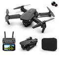 E88 Folding Drone Aerial Photos HD Quadrocopter Altitude Hold RC Aircraft with 4K Dual Cameras (Open Box - Excellent) - Black