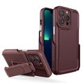 Explorer Series iPhone 14 Pro Hybrid Case with Belt Clip - Coffee