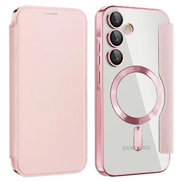 Samsung Galaxy A35 Flip Case with Card Slot - MagSafe Compatible - Pink