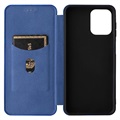 Samsung Galaxy M33 Flip Case - Carbon Fiber - Blue