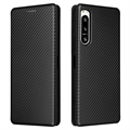 Nokia C21 Plus Flip Case - Carbon Fiber - Black