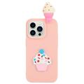 3D Cartoon iPhone 14 Pro TPU Case - Ice cream