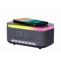 Gembird Digital Alarm Clock with RGB Lights, Wireless Charging 15W