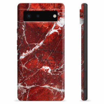 Google Pixel 6 TPU Case - Red Marble