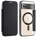 Google Pixel 8a Flip Case with Card Slot - MagSafe Compatible - Black